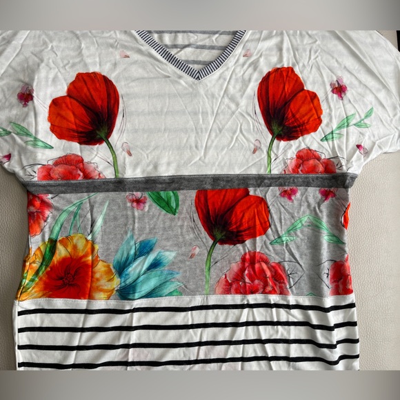 Desigual Women’s Floral Knit Short Sleeve T Shirt - Size M - Picture 6 of 11